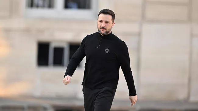 Владимир Зеленский перед встречей с Эммануэлем Макроном. 26 марта 2025