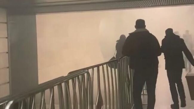 На станции БКЛ Савеловская произошло возгорание вагона