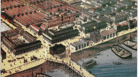 Нижегородская ярмарка. Хромолитография 1896 года Нижегородская ярмарка. Хромолитография 1896 года