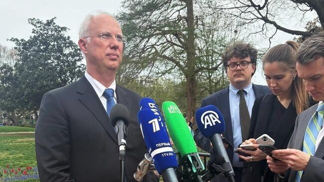 Генеральный директор РФПИ Кирилл Дмитриев проводит брифинг по итогам переговоров с представителями администрации США в Вашингтоне