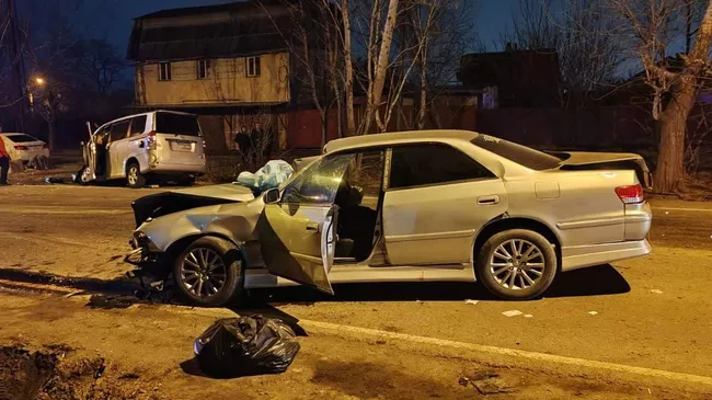 Место ДТП в Уссурийске в Приморье