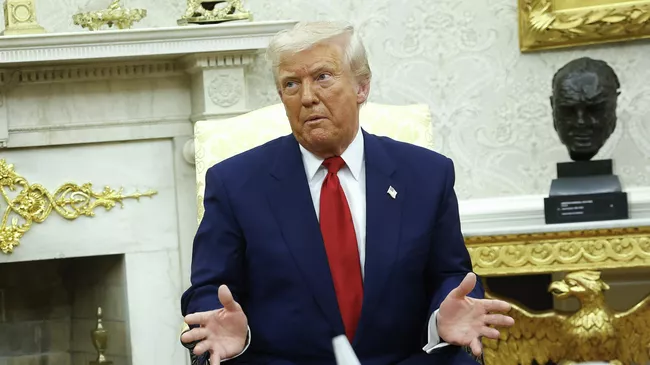 Президент США Дональд Трамп во время встречи с премьер-министром Израиля Биньямином Нетаньяху