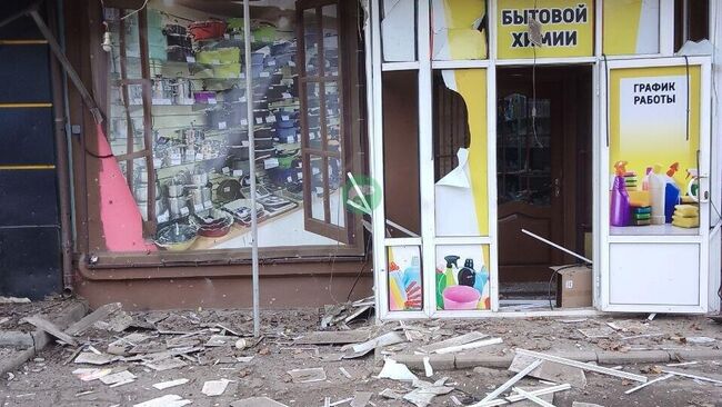 Последствия удара ВСУ по центру Горловки. 9 апреля 2025