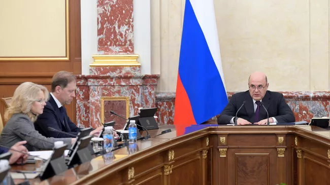 Председатель правительства РФ Михаил Мишустин проводит заседание кабинета министров РФ. 10 апреля 2025