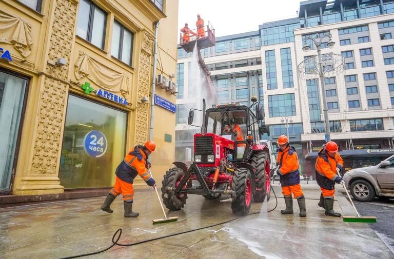 Промывка тротуаров в Москве Промывка тротуаров в Москве