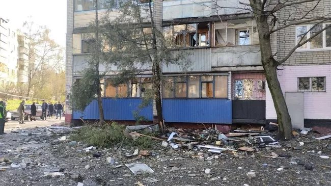 Последствия атаки ВСУ по жилым домам в Курске