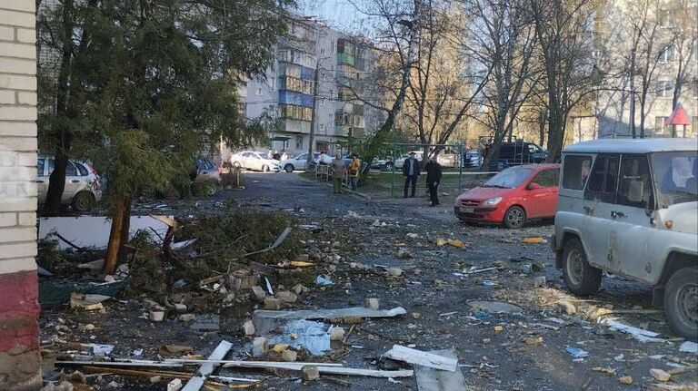 Последствия атаки ВСУ по жилым домам в Курске Последствия атаки ВСУ по жилым домам в Курске