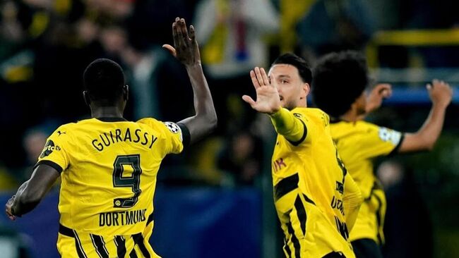 Футболисты Боруссии в матче ЛЧ