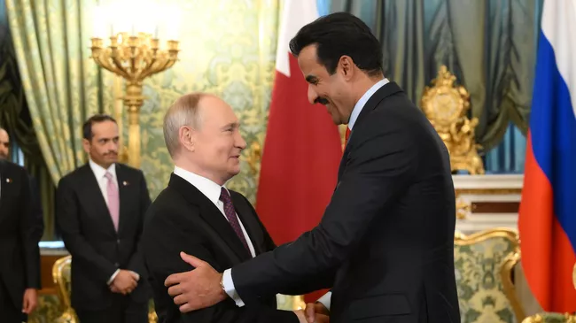 Путин на встрече с эмиром Катара