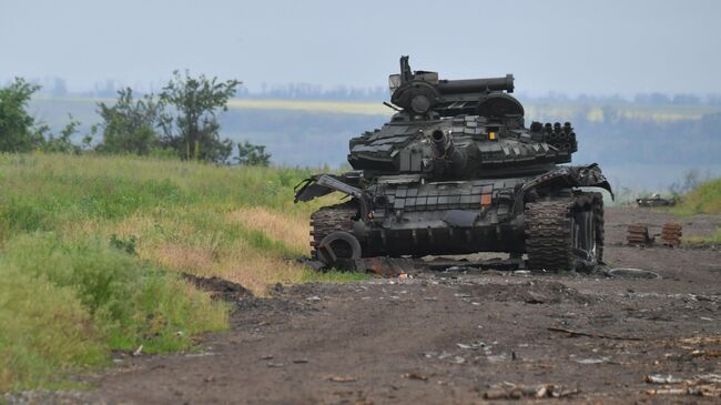 Уничтоженный танк ВСУ