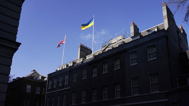Флаги Великобритании и Украины в Лондоне