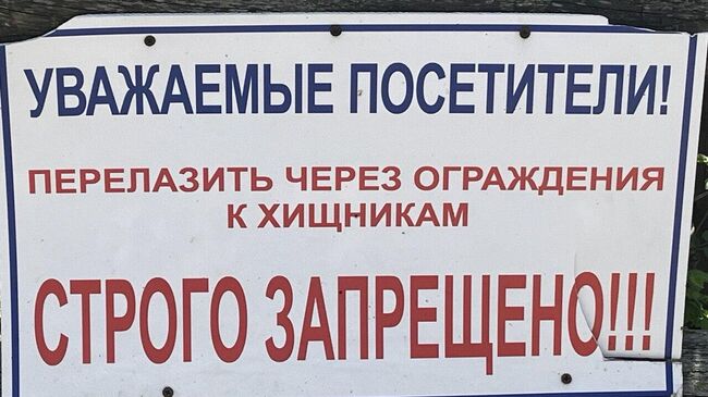 Таблички возле клеток Таблички возле клеток
