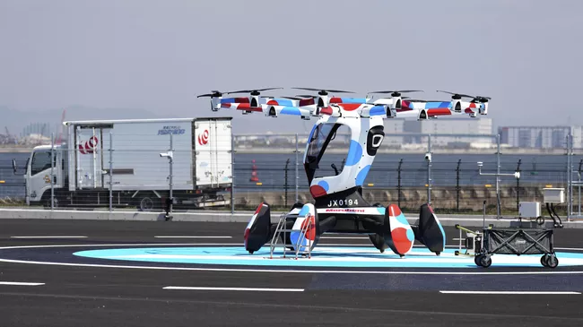 Летательный аппарат компании Lift Aircraft на выставке Expo 2025 в Осаке, Япония
