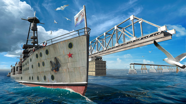 3D-визуализация Керченского моста из приложения Обогнавшие время. AR-шедевры