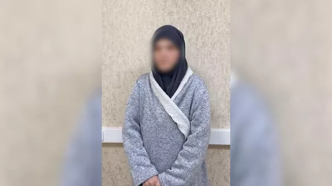 Видео с задержанной за подготовку взрыва в Дагестане