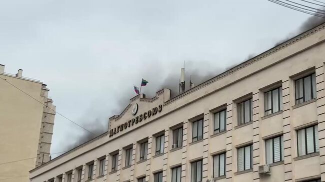 Пожар в здании Дагестанского союза потребительских обществ в Махачкале