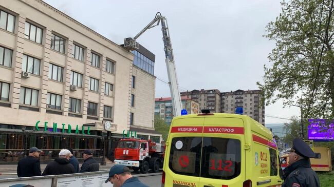 Ликвидация пожара в здании Дагпотребсоюза в Махачкале