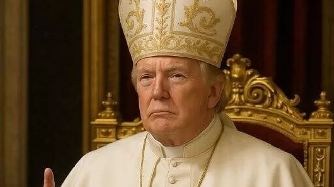 Изображение, на котором Трамп представлен в образе папы Римского