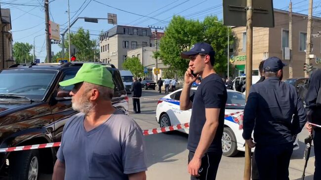Обстановка на месте перестрелки в Махачкале