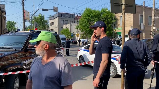 Место перестрелки в Махачкале