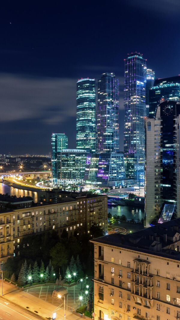 Москва-Сити ночью Москва-Сити ночью