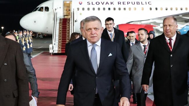 Прилет премьер-министра Словакии Роберта Фицо в Москву для участия в праздновании 80-летия Победы