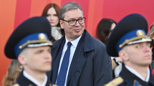 Президент Сербии Александр Вучич на Красной площади в Москве