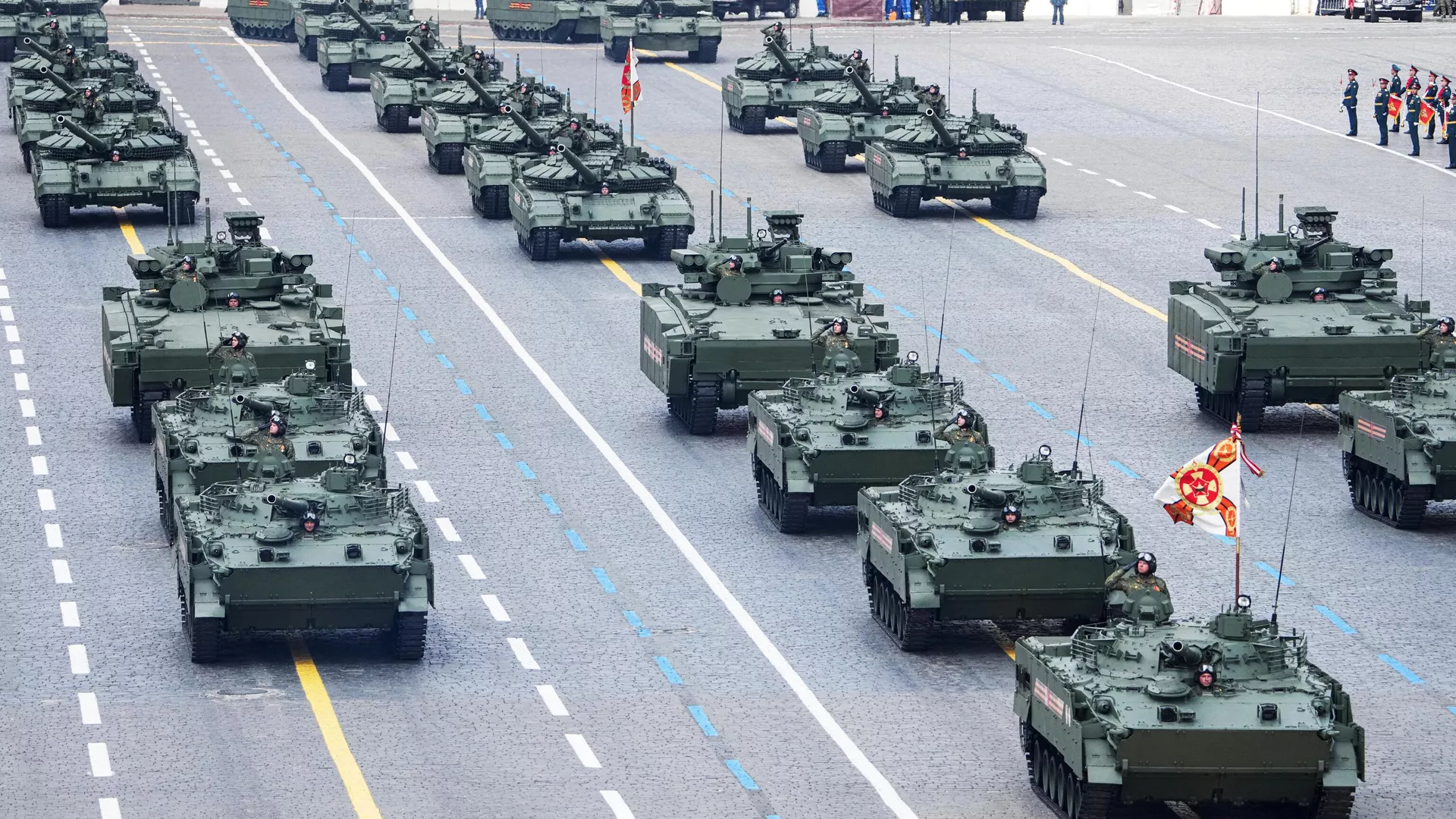 Боевые машины пехоты БМП-3, боевые машины пехоты БМП Курганец на Красной площади в Москве на военном параде, посвященном 80-летию Победы в Великой Отечественной войне - РИА Новости, 1920, 09.05.2025