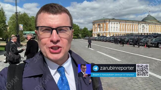 Десятки автомобилей Aurus в Кремле