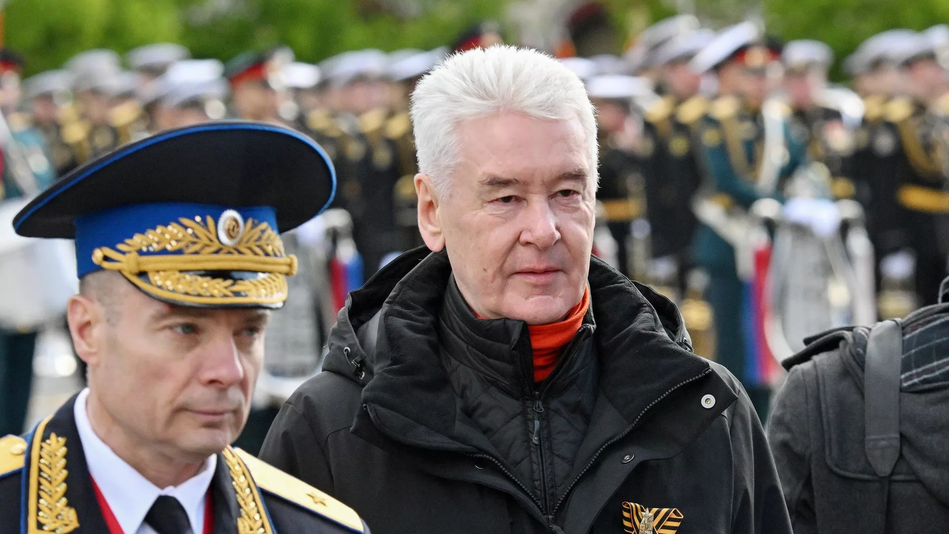 Мэр Москвы Сергей Собянин на Красной площади в Москве перед началом военного парада, посвященного 80-летию Победы - РИА Новости, 1920, 09.05.2025