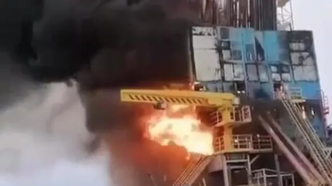 Пожар на месте аварии в Пуровском районе ЯНАО