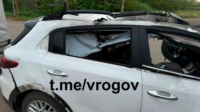 Удар беспилотником по автомобилю со стороны ВСУ возле населённого пункта Покровское Токмакского МО