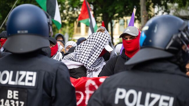 Пропалестинская акция в Берлине. 15 мая 2025