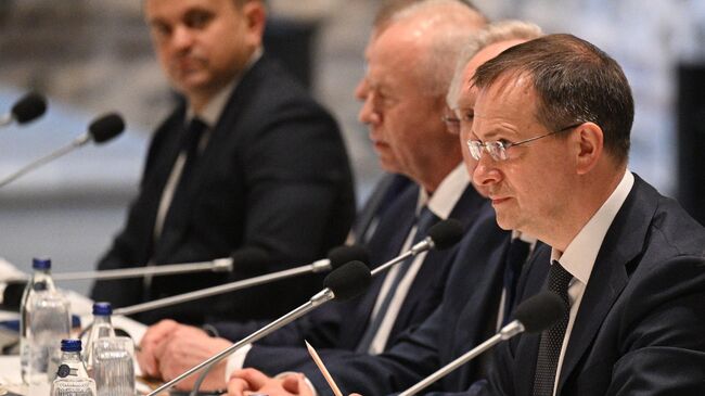 Помощник президента РФ Владимир Мединский на переговорах между делегациями России и Украины в Стамбуле