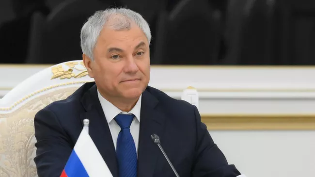 Председатель Государственной Думы РФ Вячеслав Володин на встрече с председателем парламента Киргизии