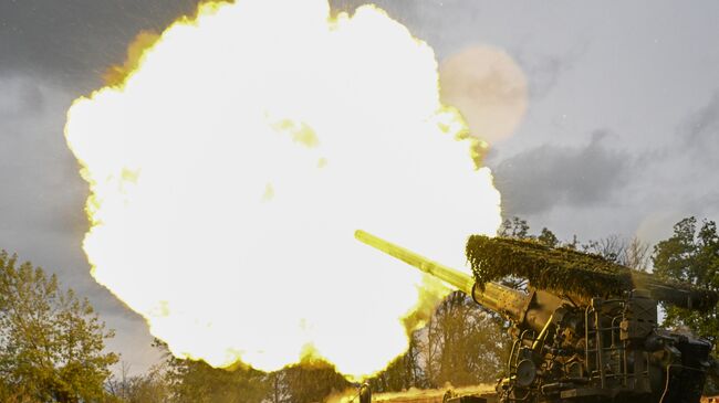 Боевая работа артиллерийского расчета в зоне СВО