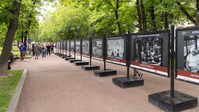Документальная фотовыставка Курский характер. Послесловие на Гоголевском бульваре в Москве