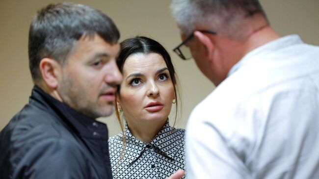 Глава Гагаузии Евгения Гуцул в суде сектора Буюкан в Кишиневе. 21 мая 2025