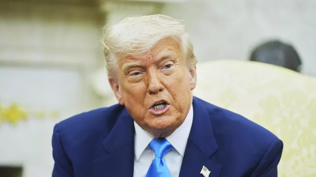 Президент США Дональд Трамп во время встречи с президентом ЮАР Сирилом Рамафосой в Белом доме. 21 мая 2025