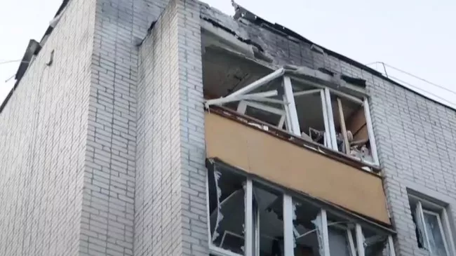 Последствия падения БПЛА в промышленной зоне Ельца Липецкой области