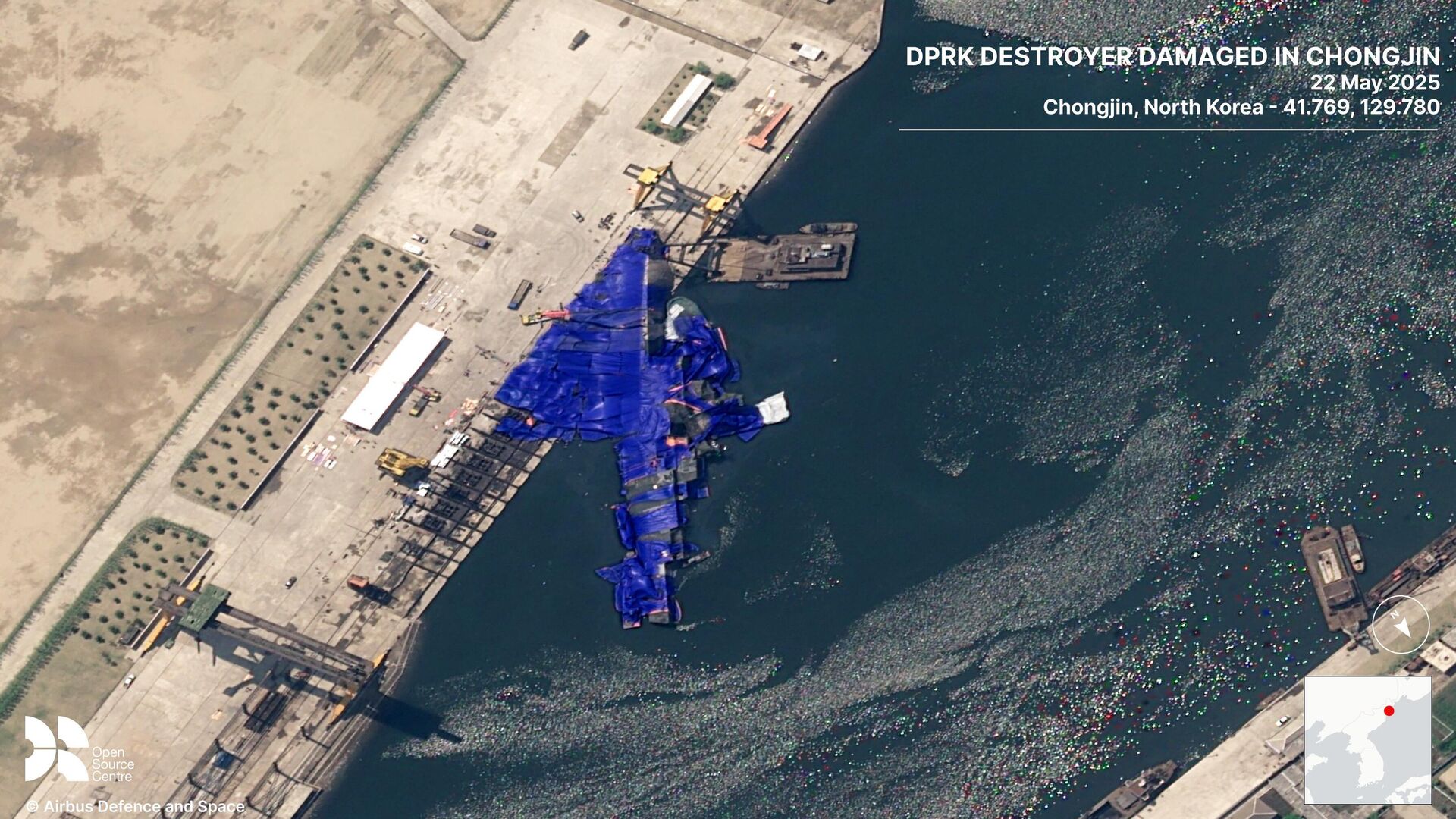 Авария с эсминцем  в порту Чхончжин, КНДР - РИА Новости, 1920, 25.05.2025