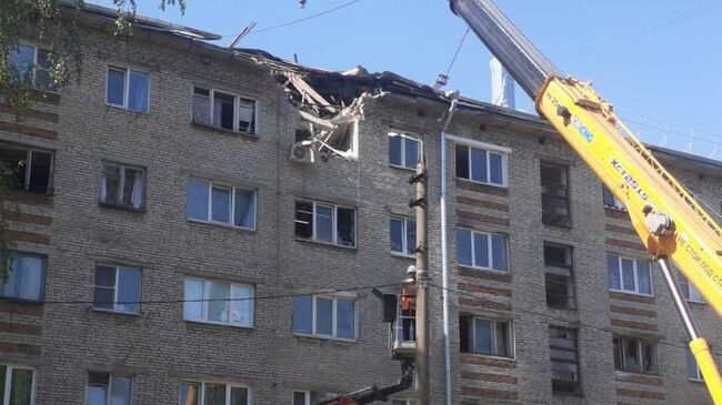 Ликвидация последствий атаки со стороны ВСУ на жилой дом в Туле