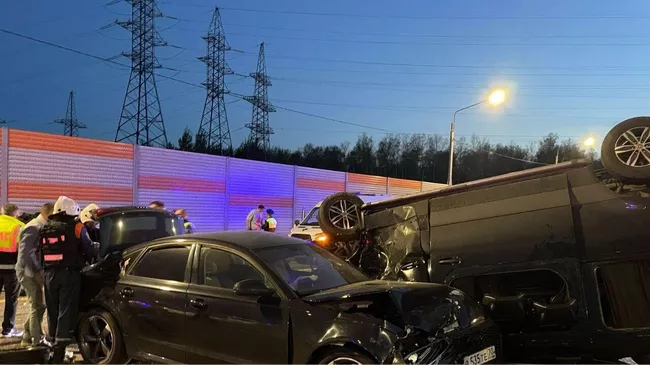 Место ДТП на трассе М-12 в Московской области