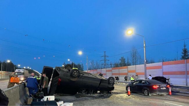Место ДТП на трассе М-12 в Московской области