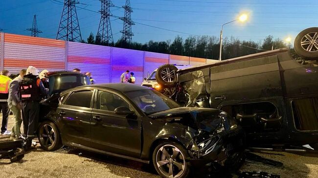 Место ДТП на трассе М-12 в Московской области