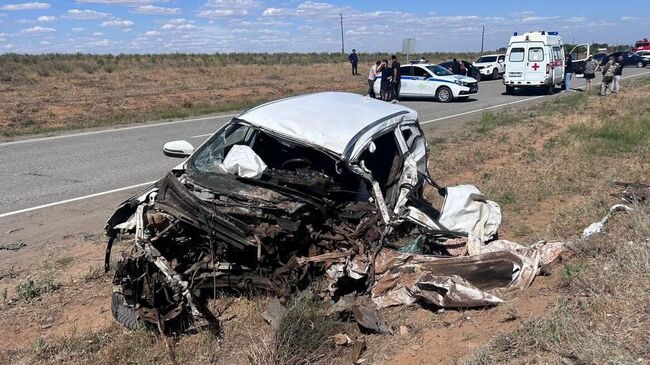 На месте ДТП в Астраханской области 