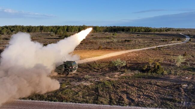 Стрельба из HIMARS на острове Готланд