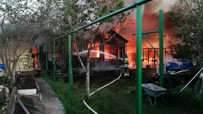 Последствия падения обломков БПЛА в Подмосковье
