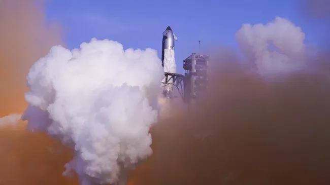 Пуск ракеты Starship американской компании SpaceX в Техасе