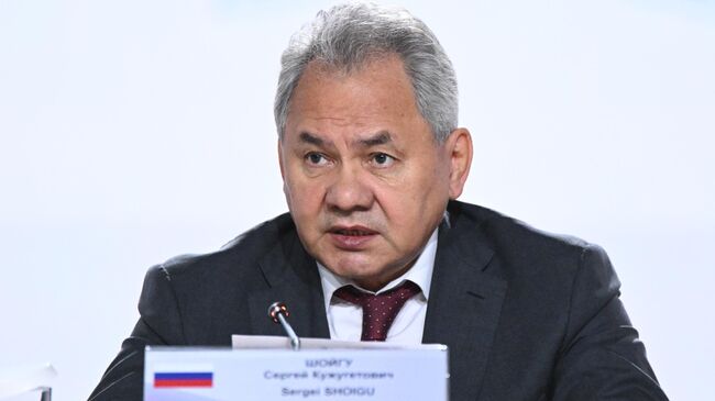 Секретарь Совета безопасности РФ Сергей Шойгу во время открытия Международной встречи по безопасности